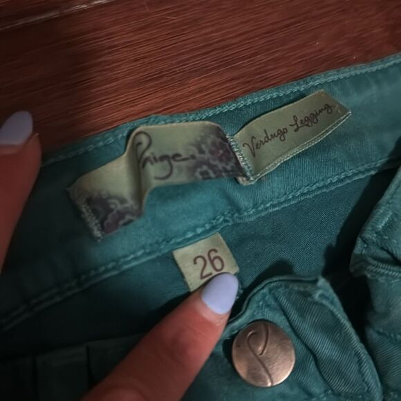 Pair of PAIGE Denim Jeans Green & Teal Color - 2 Pair NEW Skinny Jeans - Size 26 - Picture 4 of 5